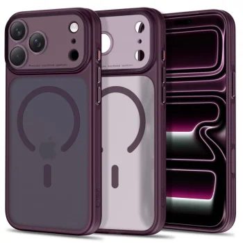 Tech-Protect MagPrime MagSafe CC Case for iPhone 18 Pro / 17 Pro, Dark Cherry Matte