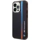 BMW iPhone 14 Pro Case Tricolor Stripe, Black