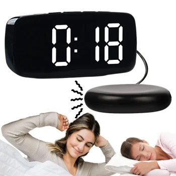 Electronic Alarm Clock with Vibration Pad and LED Display