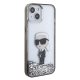 Apple iPhone 15 6.1\" Karl Lagerfeld Liquid Glitter Ikonik Case Cover (KLHCP15SLKKNSK), Transparent