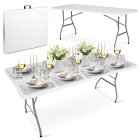 Plonos 180 cm White Folding Garden Table - Portable & Durable Outdoor Furniture