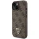 Guess iPhone 15 Plus Case Crossbody 4G Metal Logo, Brown