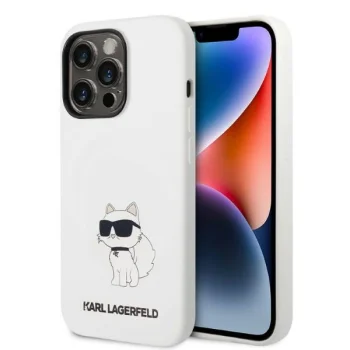 Karl Lagerfeld iPhone 14 Pro Max Case Silicone Choupette MagSafe, White