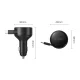 Orico FC-60-2C 60W Car Charger with Retractable USB-C Cable 65 cm, Black