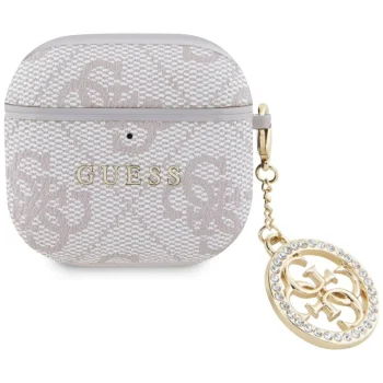 Guess 4G Strass Charm Case for AirPods 4, Pink