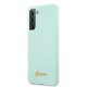 Guess Samsung Galaxy S21+ Case Silicone Script Metal Logo, Blue