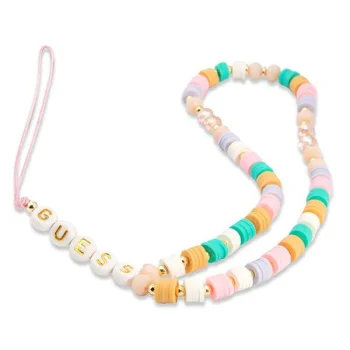 Guess GUSTFLWP Heishi Beads Phone Strap, Pink