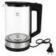 Electric Kettle, Glass, 1500W, 2L, LED Illumination, Black