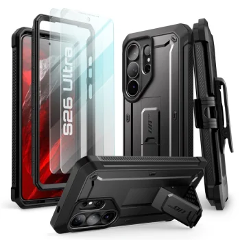 Supcase Unicorn Beetle Pro Case for Samsung Galaxy S26 Ultra with 2 Glasses, Black