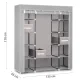 Massido Textile Wardrobe With Drawers - Grey
