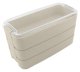 Lunchbox with Three Compartments, Lid and Cutlery, 900 ml, Beige
