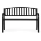 MultiGarden Garden Bench with Backrest, 120x50 cm, Black