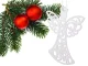Christmas Tree Ornaments Glitter Angels, 3 pcs, White