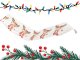 Christmas Table Runner with Stocking Motif, 205x35 cm, White