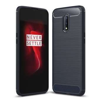 OnePlus 7 Carbon Fiber TPU Protective Case Cover, Blue