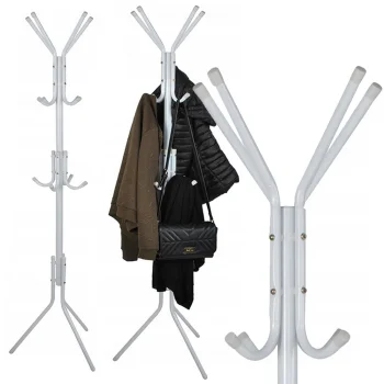 Standing Clothes Rack and Coat Hanger, 174cm, White