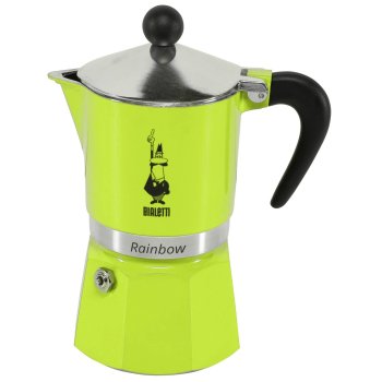 ''Bialetti RAINBOW'' Espresso Kafijas Vārāmā Kanna 3 Tases, Zaļš | Moka Pot Coffee Maker