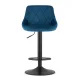Leobert Swivel Bar Stool with Height Adjustment, Velour, Navy Blue