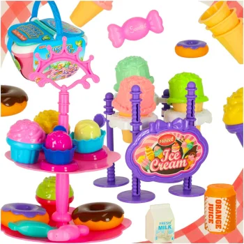 Kids' Picnic Basket and Ice Cream Shop with Accessories