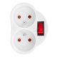 Maclean MCE31 Double Socket Adapter with Switch, 3680W