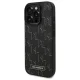 Karl Lagerfeld iPhone 16 Pro Case Leather Monogram Metal Logo MagSafe, Black