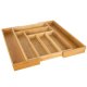 Ruhhy Wooden Cutlery Storage Tray for Drawers, Bamboo Cutlery Organizer with 6 to 8 Compartments