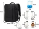 Travel Backpack with Vacuum Pump and USB Port, Black
