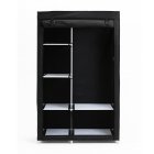 Portable Closet Wardrobe Clothes Organizer with Shelves, black