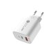 A6MaxL 20W USB-A USB-C wall charger with USB-C - USB-C 1m cable - white