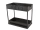 Pull-out Kitchen and Spice Rack Organizer with 2 Shelves, Black, 36 x 40 x 22 cm