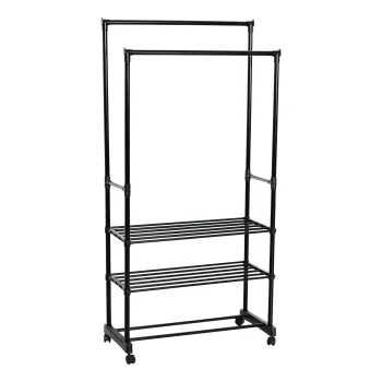Metal Clothes Rack with Shelves