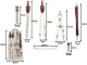 Geometry Set with Compass, 9 Pieces, Burgundy