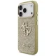 Guess Fixed Glitter Big 4G Metal Frame Case for iPhone 17 Pro, Gold