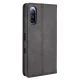 Sony Xperia 10 III / 10 III Lite Vintage Style Magnetic Leather Wallet Case Cover, Black