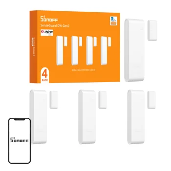 SONOFF SNZB-04PR2 Door and Window Sensor Zigbee 3.0, 4-Pack, White