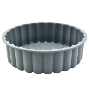 Round silicone baking mold for cakes, 20 cm, grey
