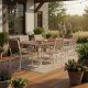 Extendable Garden Table 180-240 cm 12-Seater Steel HDPE MultiGarden, Beige