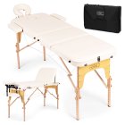 ModernHome 3 Section Wooden Portable Massage Table for Therapy with Carry Case