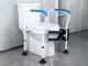 Adjustable toilet support rail for seniors with non-slip handles