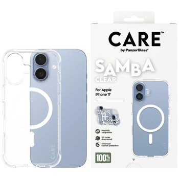 CARE by PanzerGlass Fashionable Samba Case w. White MagSafe iPhone 17 - Transparent