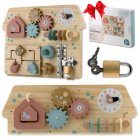 NK-859 Nukido Kids Wooden Sensory Manipulation Busy Board