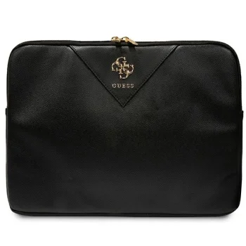 Guess 14" Laptop Sleeve ZIP Leather Triangle, Black