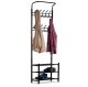 ModernHome Clothes Rack with 3-Tier Shoe Shelf GH-201, Black
