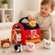Plush Sensory Farm House Sorter Toy with 6 Animals, 7 pcs