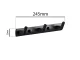Wall-Mounted Clothes and Towel Rack, 3 Hooks, 24.5 cm, Black