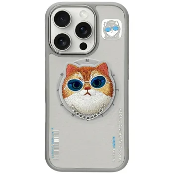 Nimmy iPhone 16 Pro Max Case Glasses Cool Cat MagSafe, Gray
