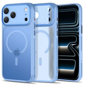 Tech-Protect MagPrime MagSafe CC Case for iPhone 18 Pro / 17 Pro, Matte Light Blue