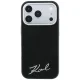 Karl Lagerfeld Saffiano Small Script Metal Case for iPhone 17/18 Pro Max - Black