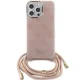Apple iPhone 15 Pro Max 6.7\'\' Guess Crossbody Cord 4G Print Case Cover, Pink