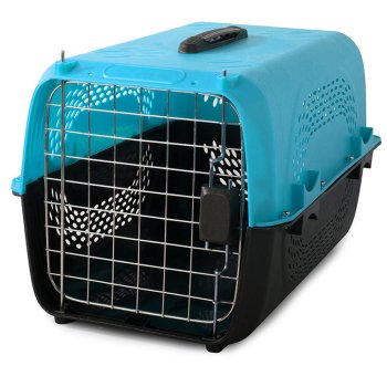 Solid 48 cm pet carrier for dogs, cats and rabbits blue